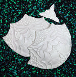Blank plastic shell set from IDfabrications ID Fabrications for cosplay crafting mermaid tops and merfolk accessories Triquestra Shell Set