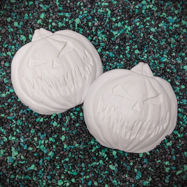 Blank plastic shell set from IDfabrications ID Fabrications for cosplay crafting mermaid tops and merfolk accessories Jack-O-Lanter Halloween Pumpkin set