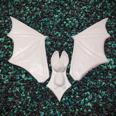 Blank plastic shell set from IDfabrications ID Fabrications for cosplay crafting mermaid tops and merfolk accessories Spooky three piece bat set with wings