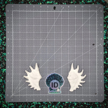 Blank plastic shell set from IDfabrications ID Fabrications for cosplay crafting mermaid tops and merfolk accessories Spider Conch Shell Set spiny horns