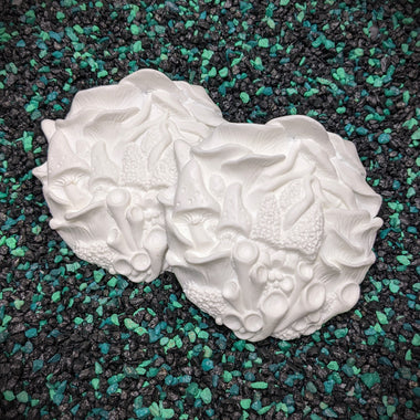 Blank plastic shell set from IDfabrications ID Fabrications for cosplay crafting mermaid tops and merfolk accessories Cottagecore Mushrooms Fresh water merfolk faries