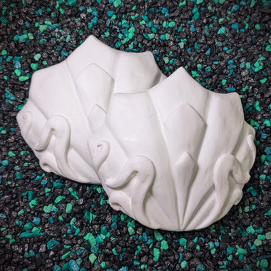 Art Deco inspired Tiki Lily Set Blank plastic fake faux shell set from IDfabrications ID Fabrications for cosplay DIY crafting mermaid tops and merfolk accessories shells bra mermaidtop siren