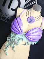 Ariel Little Mermaid Inspired Sample top and Matching Necklace using ID Fabrications Large Cartoon Shell Set and bubble Clam