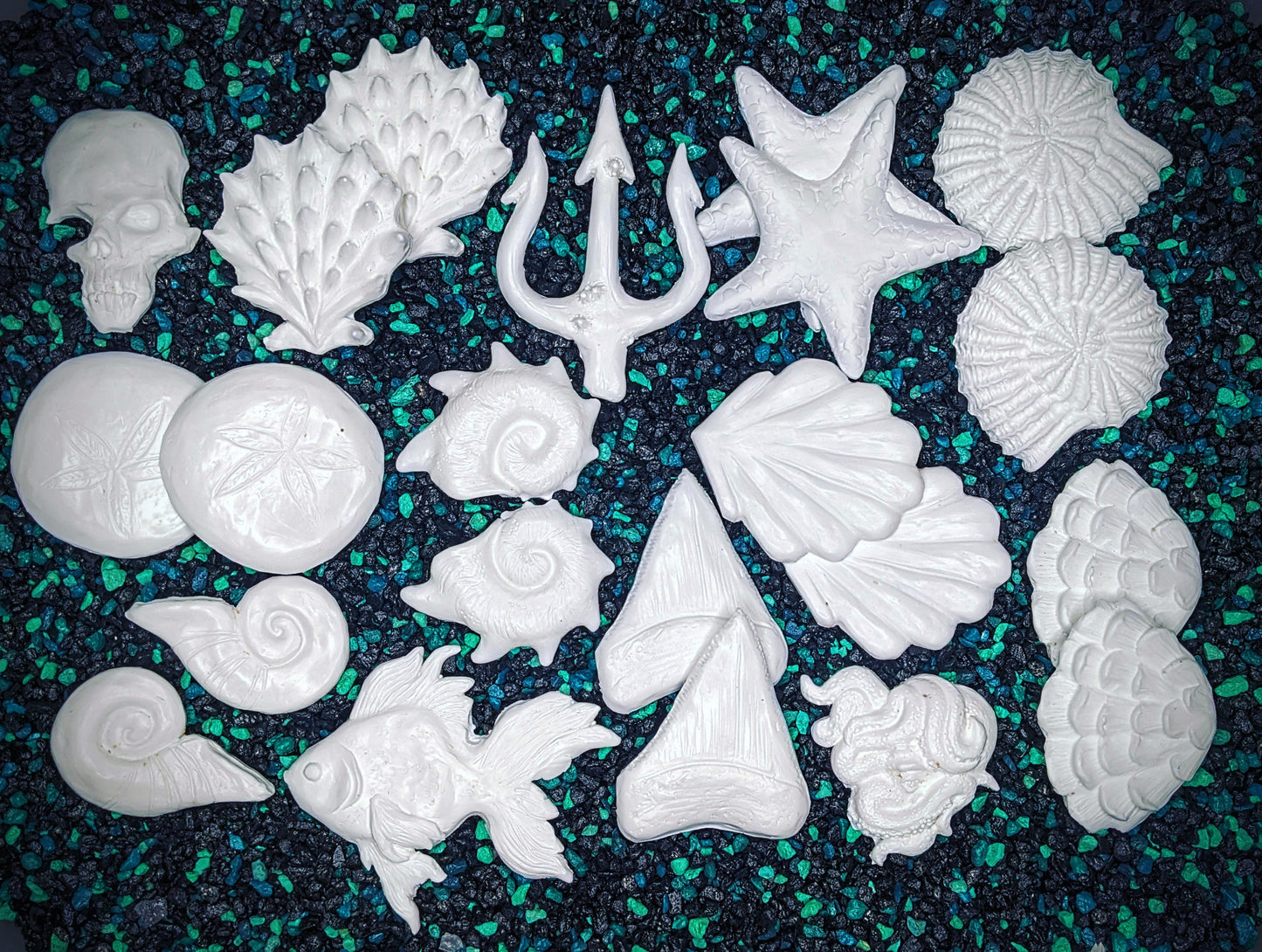 Blank plastic shell seashell set from IDfabrications ID Fabrications for cosplay crafting mermaid tops and merfolk accessories Black Abalone Barnacles Shell Set