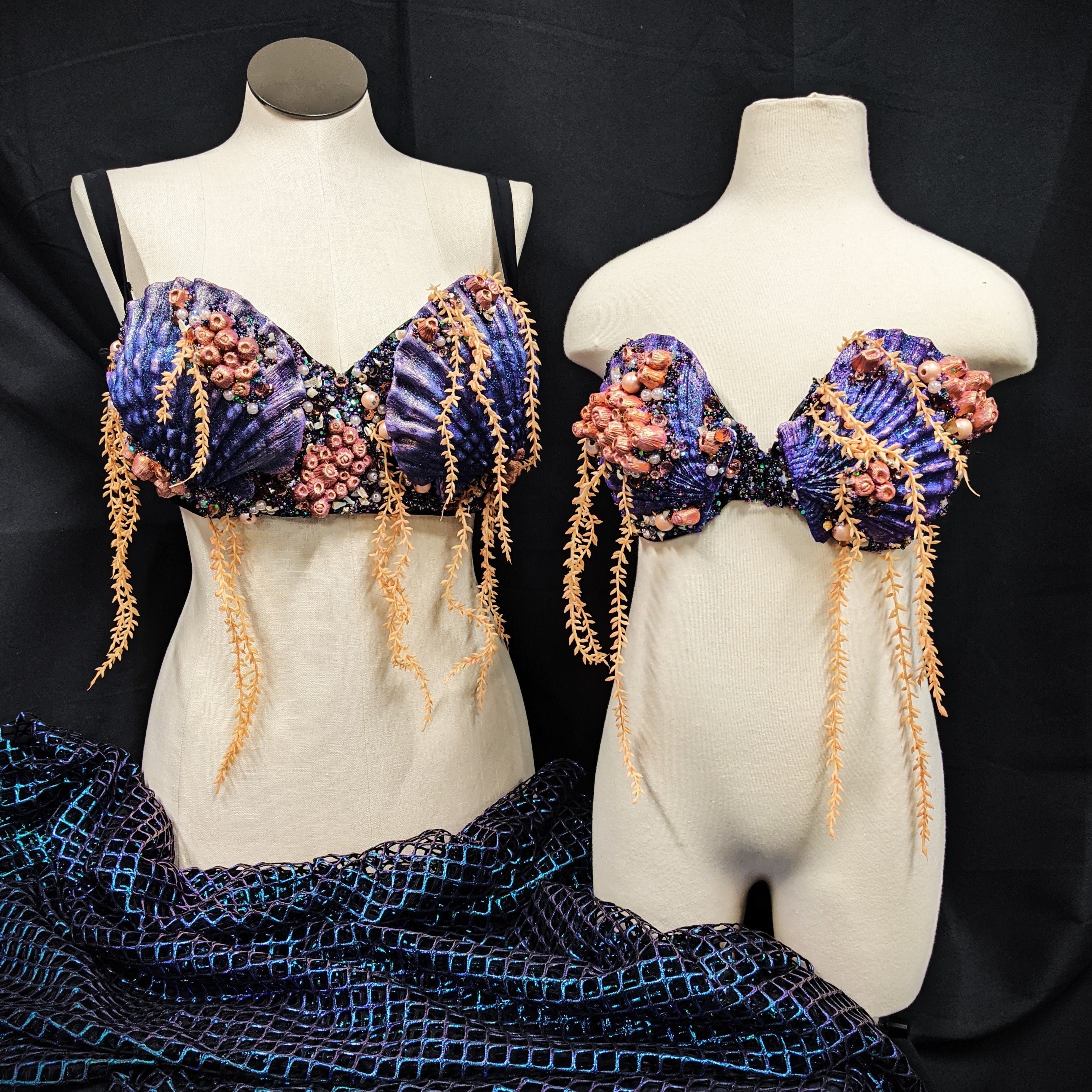 Blank plastic  shell sets from IDfabrications ID Fabrications for cosplay crafting mermaid tops and merfolk accessories seashells Small Lion Paw Shell Set purple mermaid tops