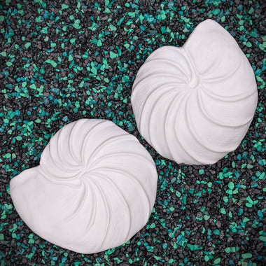 Blank plastic fake faux shell set from IDfabrications ID Fabrications for cosplay DIY crafting mermaid tops and merfolk accessories shells bra mermaidtop siren Cut nautilus shell