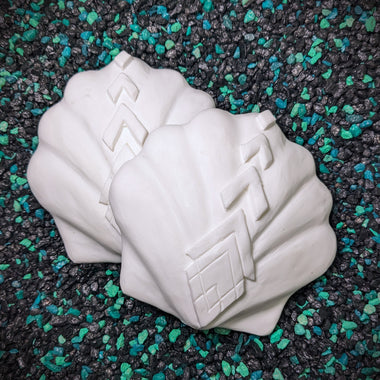 Tiki Clam Shell Set Blank plastic fake faux shell set from IDfabrications ID Fabrications for cosplay DIY crafting mermaid tops and merfolk accessories shells bra mermaidtop siren