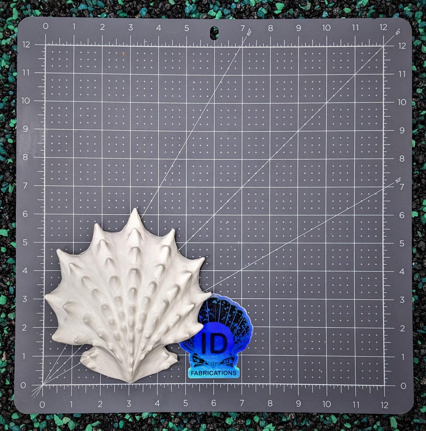 Blank plastic shell set from IDfabrications ID Fabrications for cosplay crafting mermaid tops and merfolk accessories spiny jewelbox shell set horns spikes